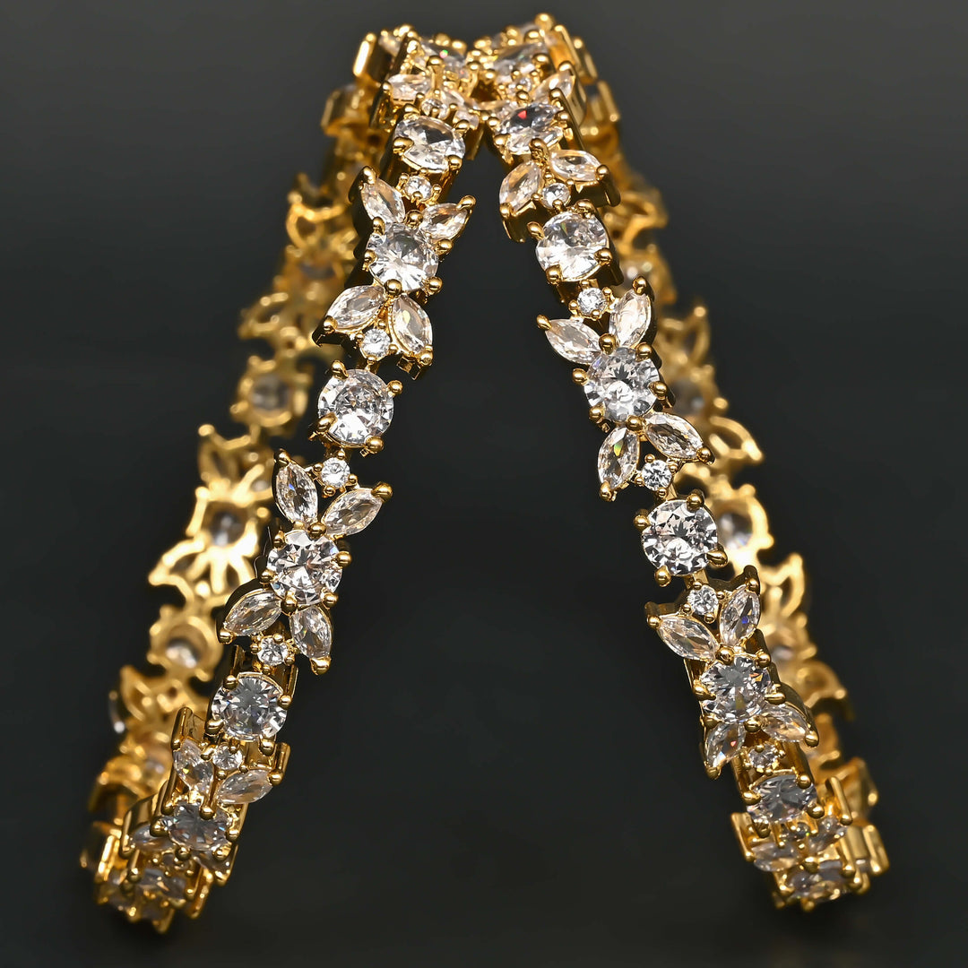 CZ Gold Finish Bangles