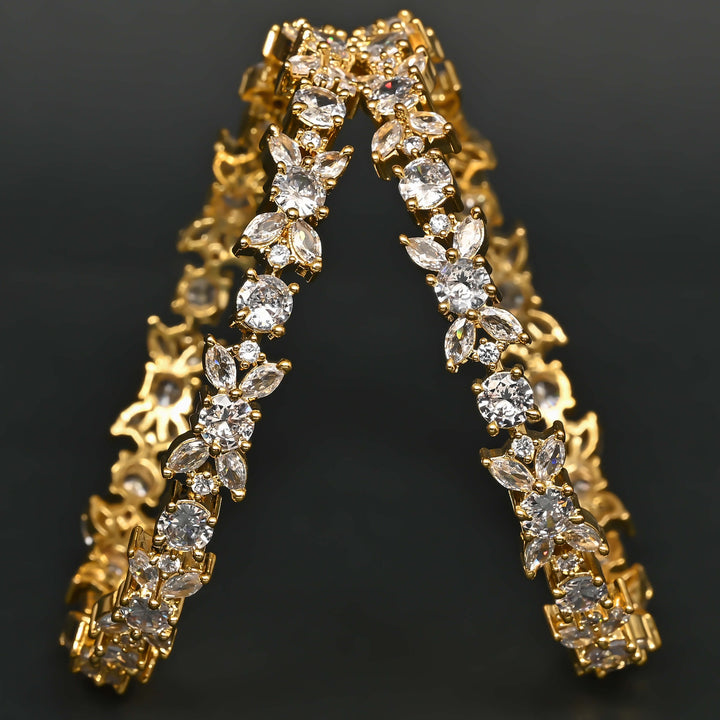 CZ Gold Finish Bangles