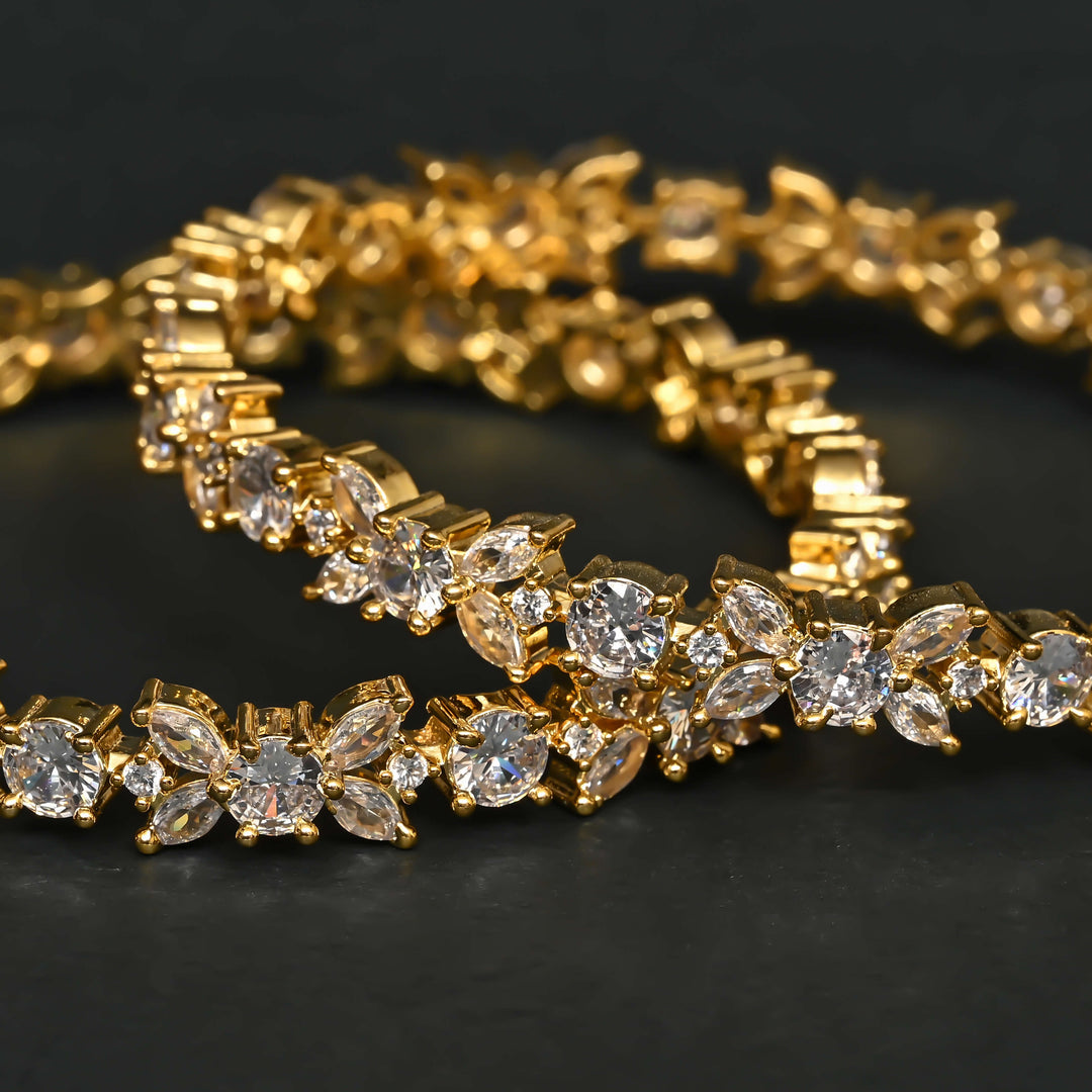 CZ Gold Finish Bangles