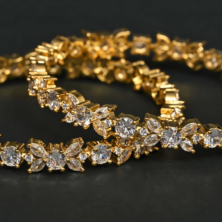 CZ Gold Finish Bangles