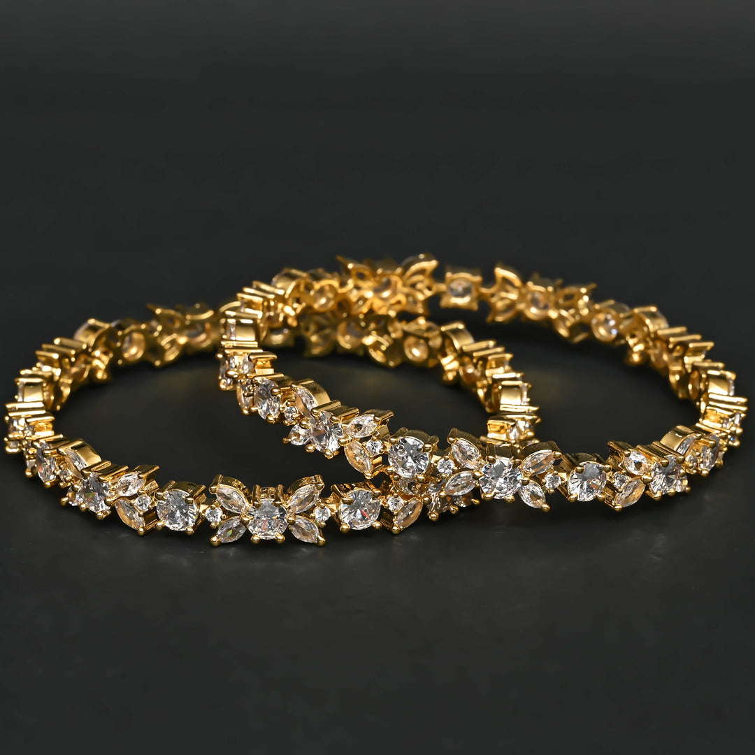 CZ Gold Finish Bangles