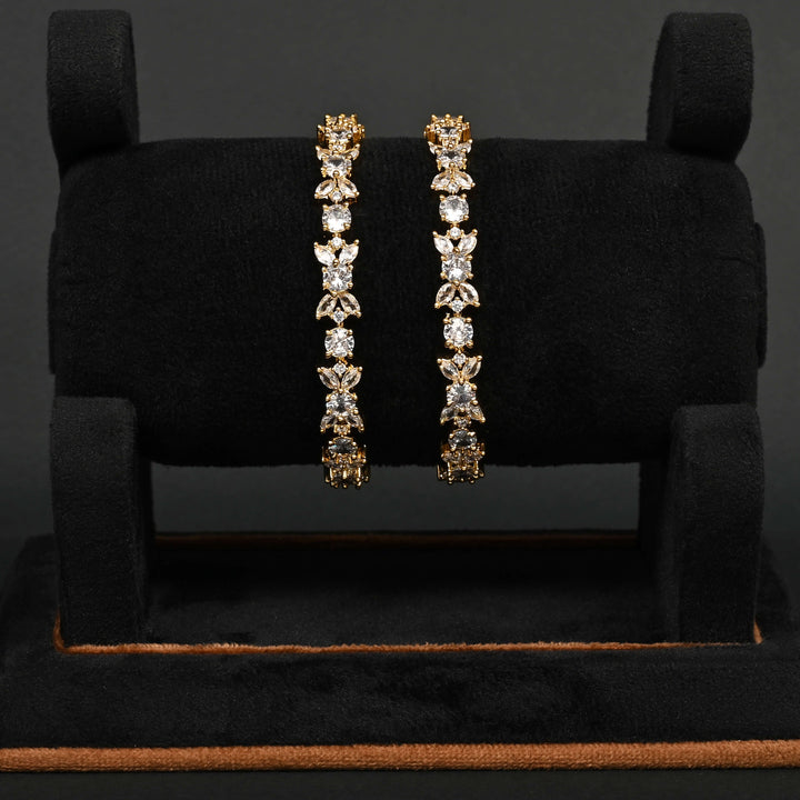 CZ Gold Finish Bangles