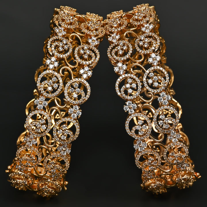 CZ Gold Finish Bangles