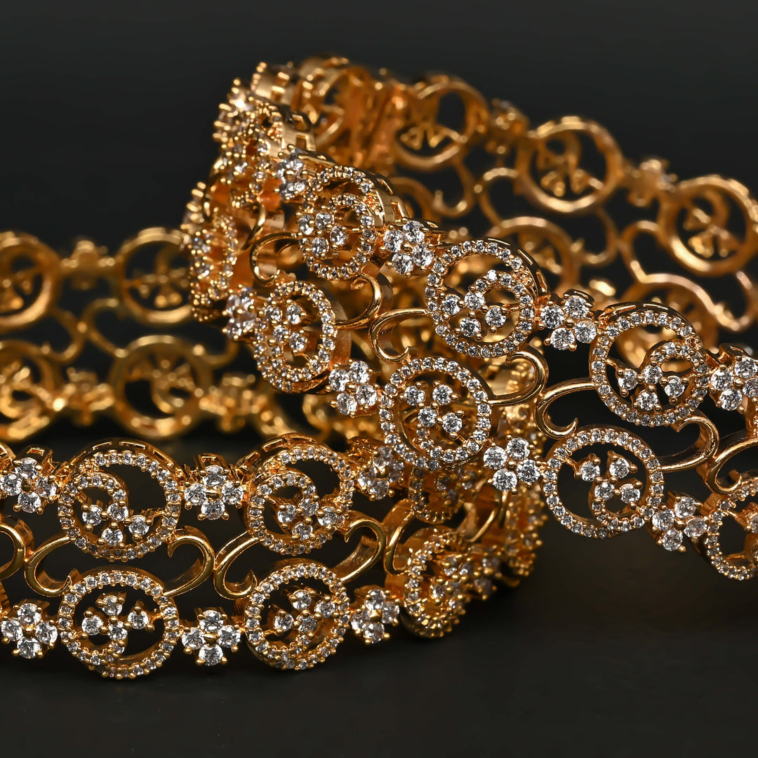 CZ Gold Finish Bangles