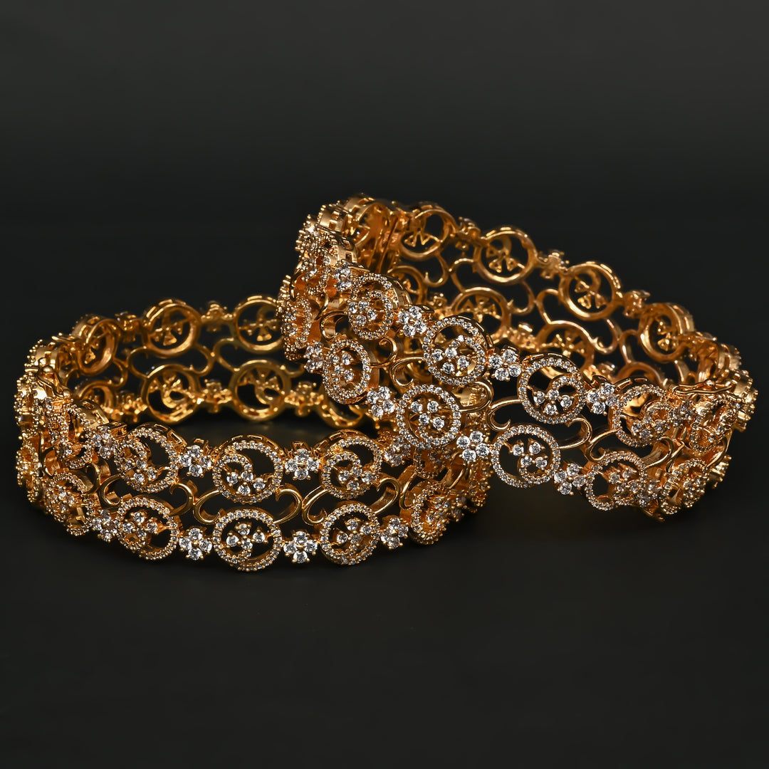 CZ Gold Finish Bangles