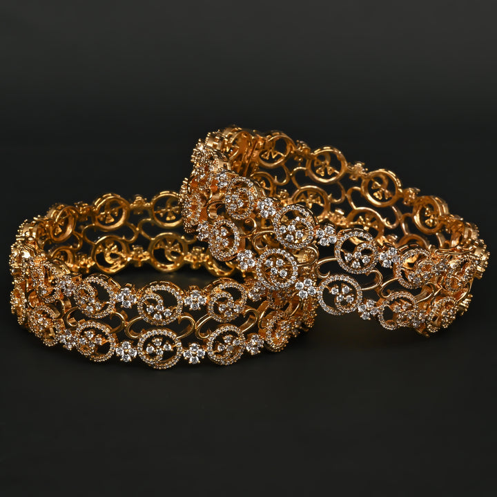 CZ Gold Finish Bangles