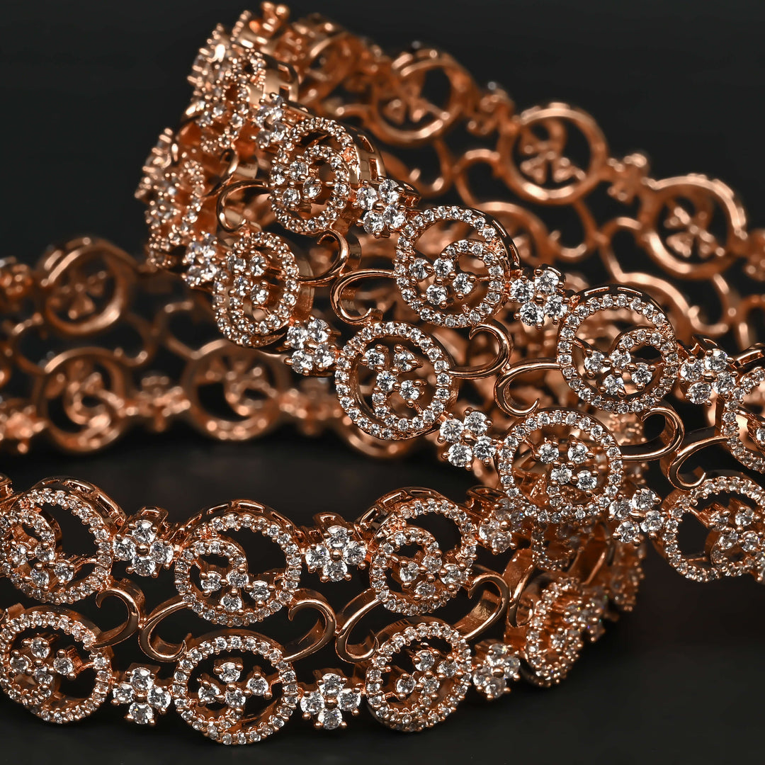 CZ Rose Gold Bangles