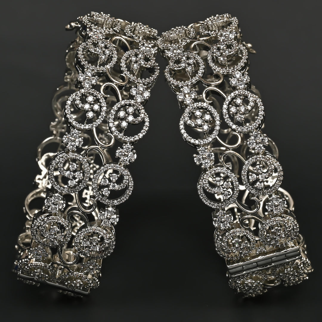 CZ White Gold Bangles