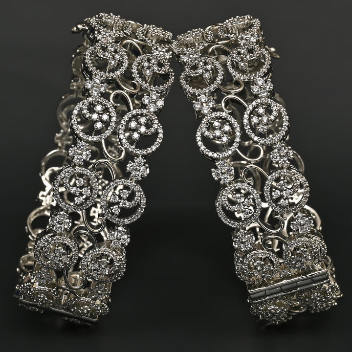 CZ White Gold Bangles