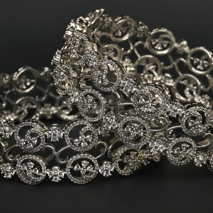 CZ White Gold Bangles