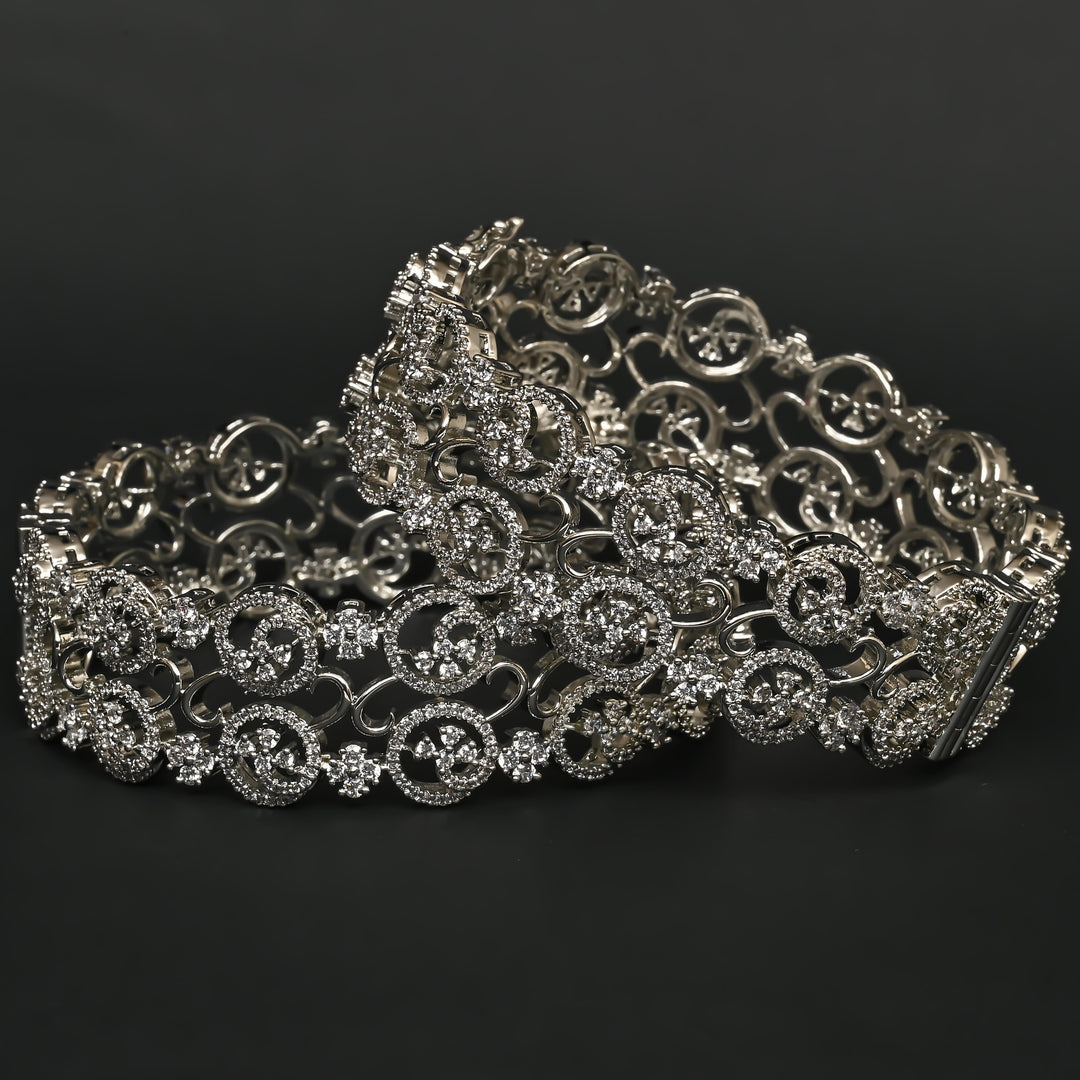 CZ White Gold Bangles