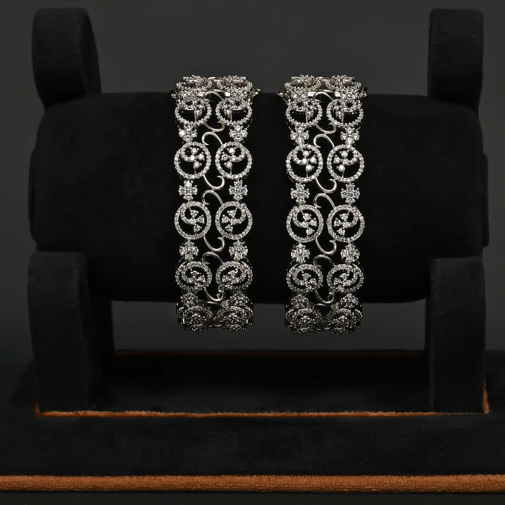 CZ White Gold Bangles