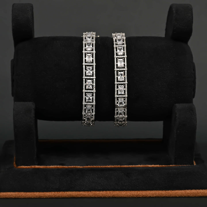 CZ White Gold Bangles