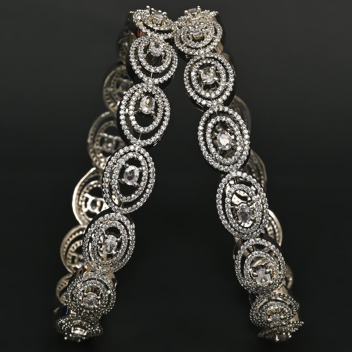 CZ White Gold Bangles