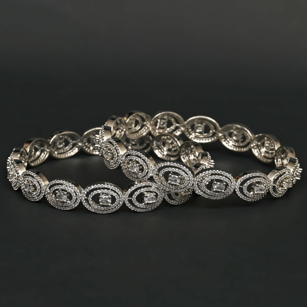 CZ White Gold Bangles