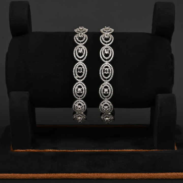 CZ White Gold Bangles