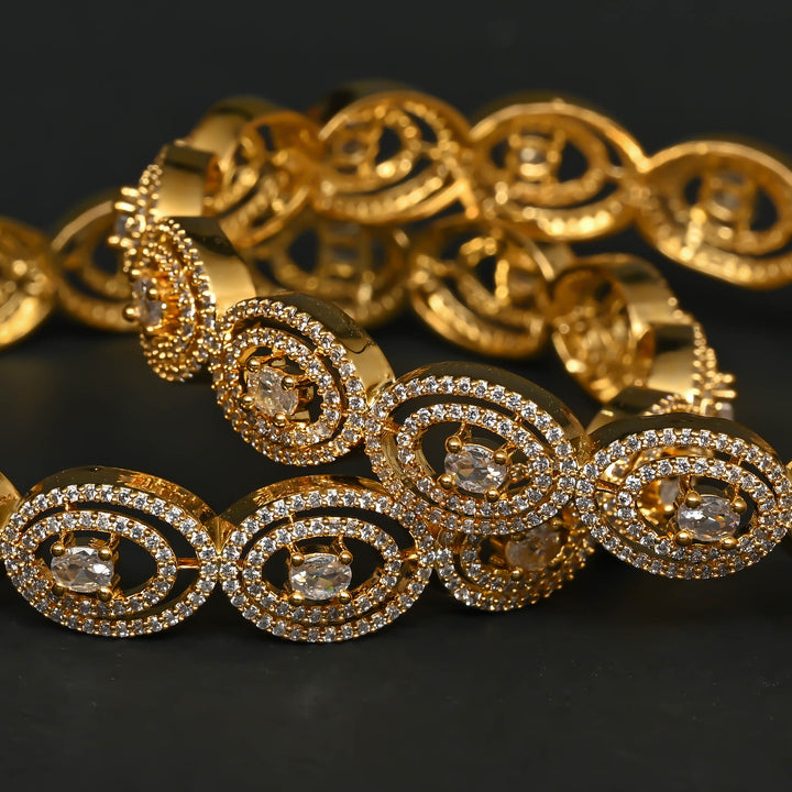 CZ Gold Finish Bangles