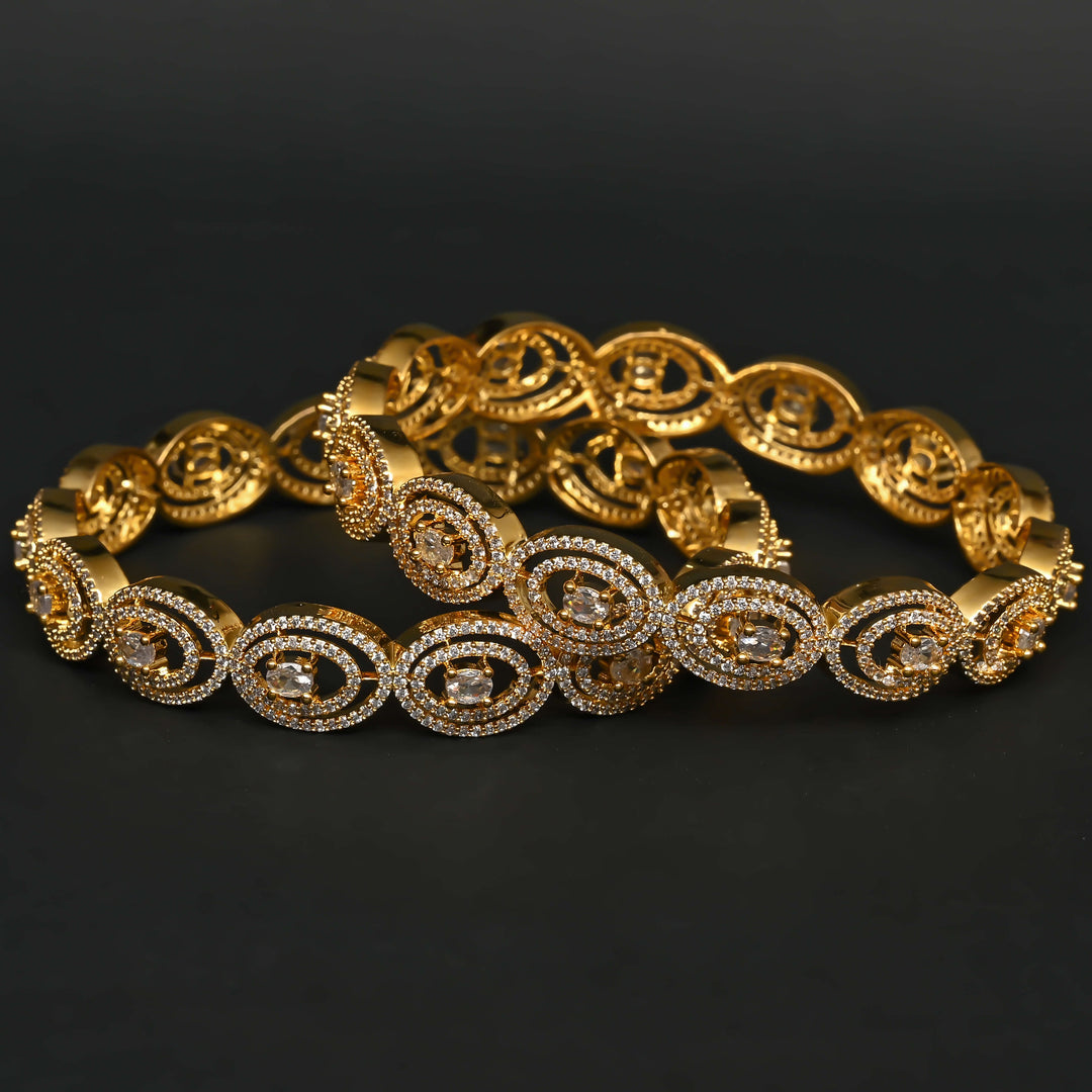 CZ Gold Finish Bangles