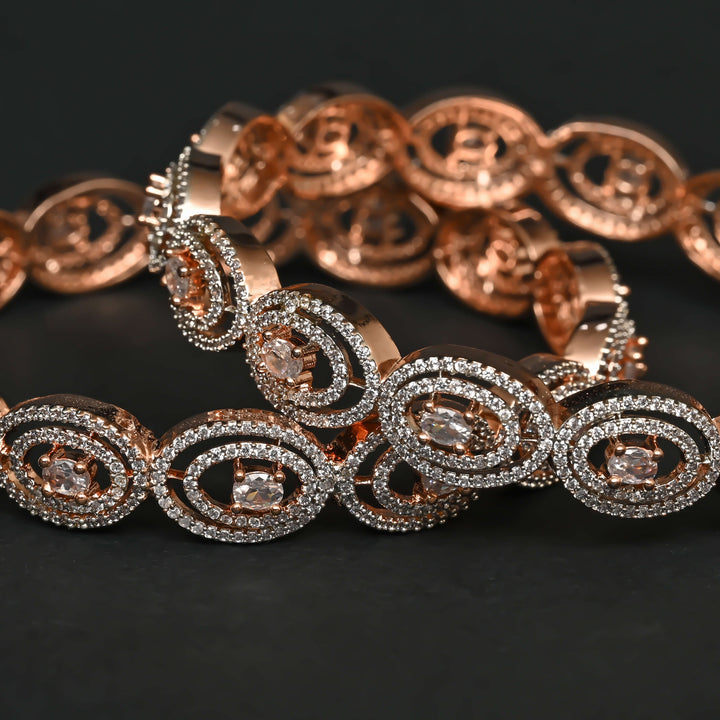 CZ Rose Gold Bangles
