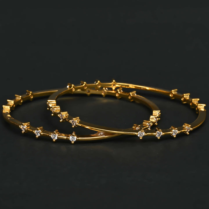 CZ Gold Finish Bangles