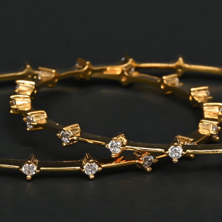 CZ Gold Finish Bangles