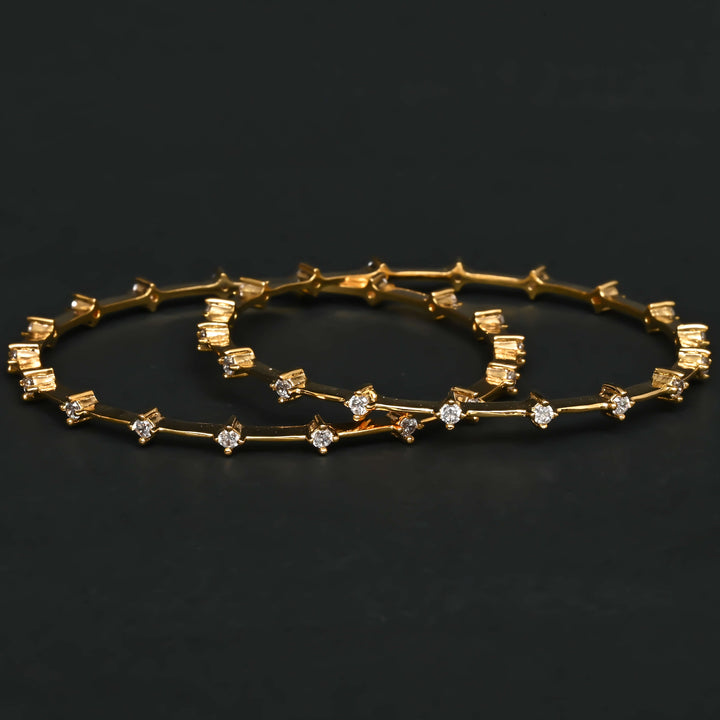 CZ Gold Finish Bangles