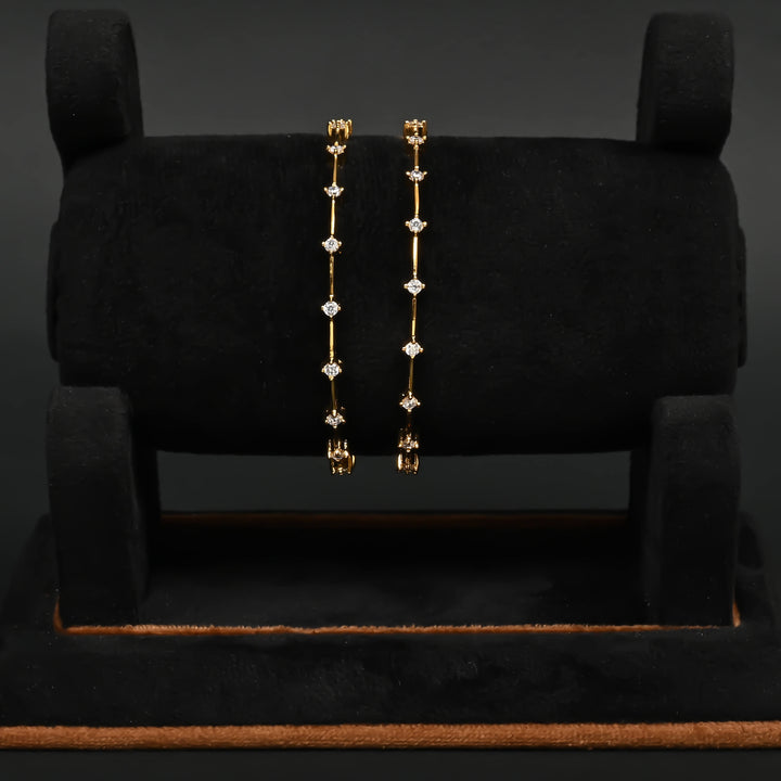 CZ Gold Finish Bangles