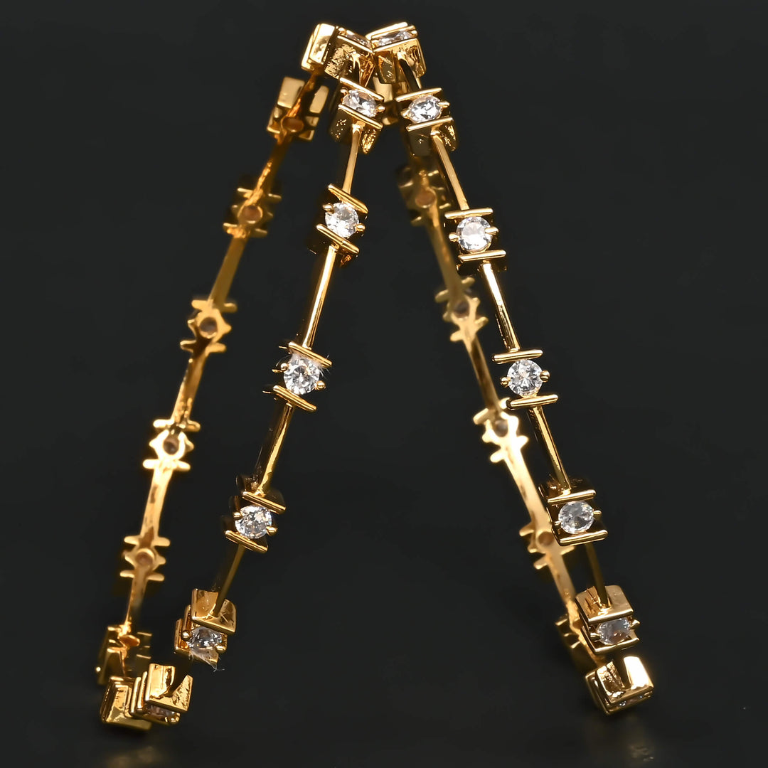 CZ Gold Finish Bangles