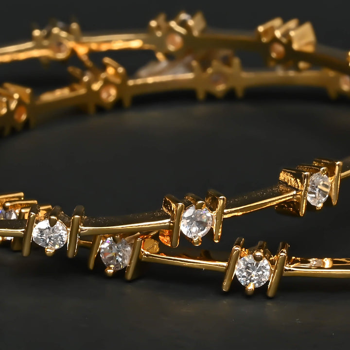 CZ Gold Finish Bangles