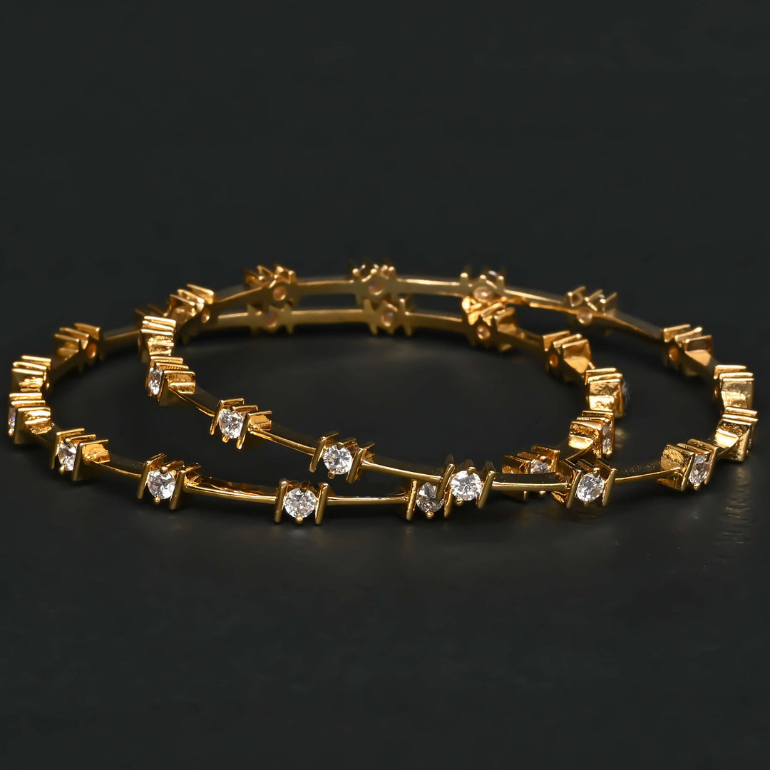 CZ Gold Finish Bangles
