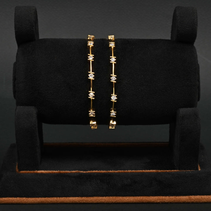 CZ Gold Finish Bangles