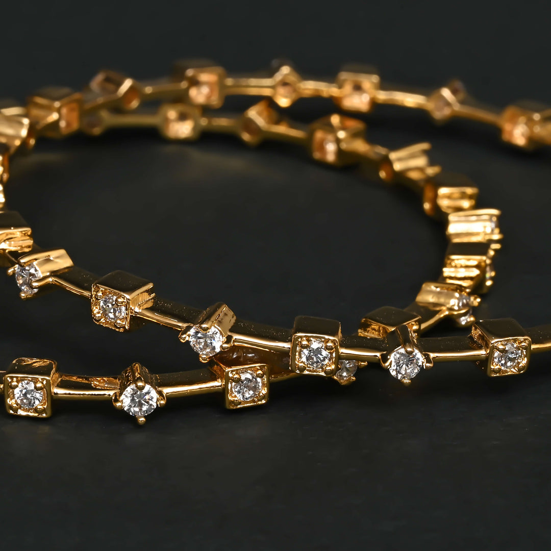 CZ Gold Finish Bangles