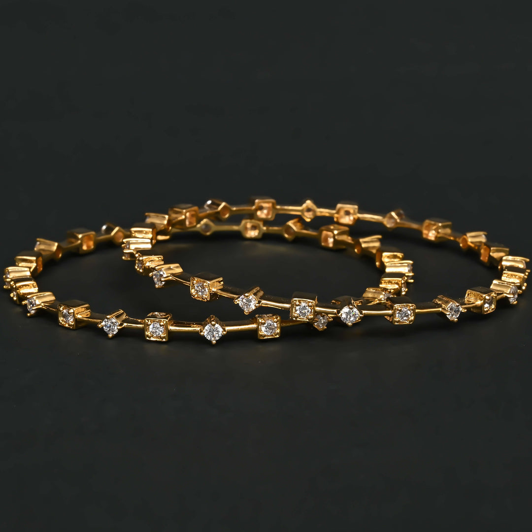 CZ Gold Finish Bangles
