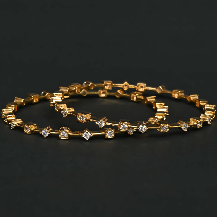 CZ Gold Finish Bangles