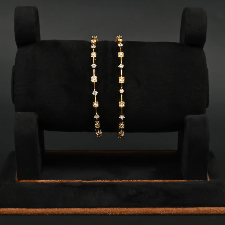 CZ Gold Finish Bangles