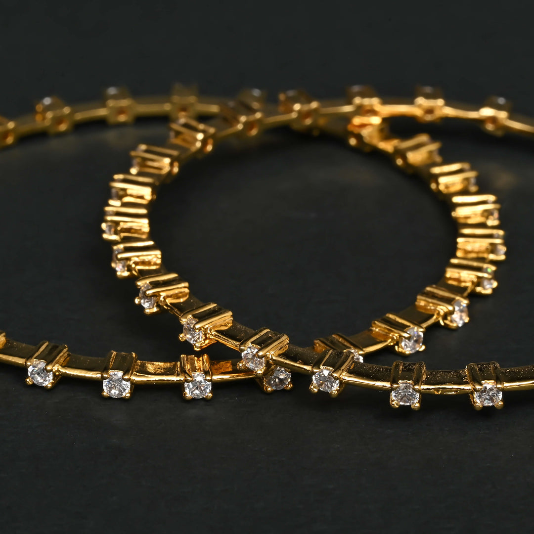 CZ Gold Finish Bangles