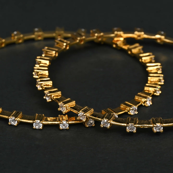 CZ Gold Finish Bangles