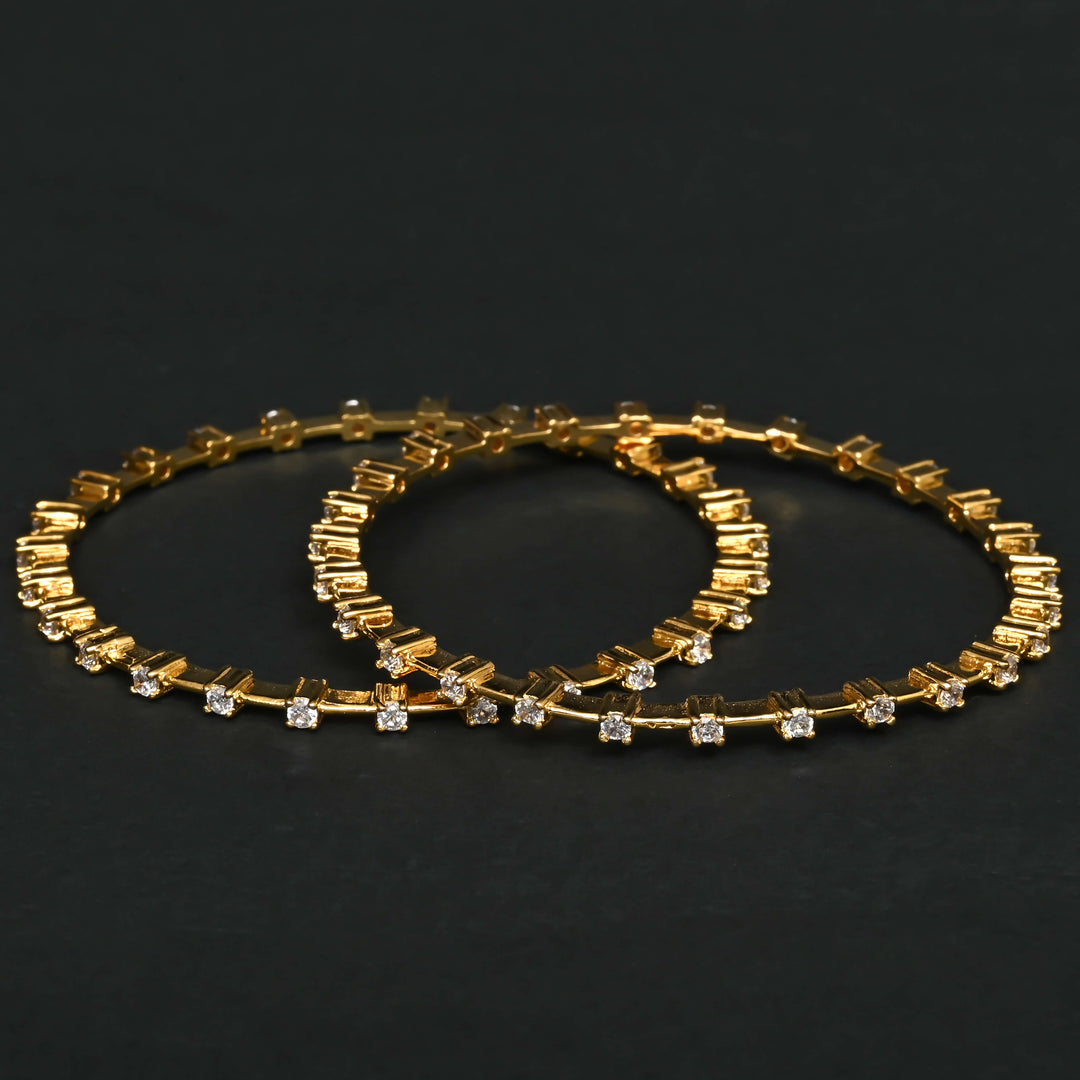 CZ Gold Finish Bangles
