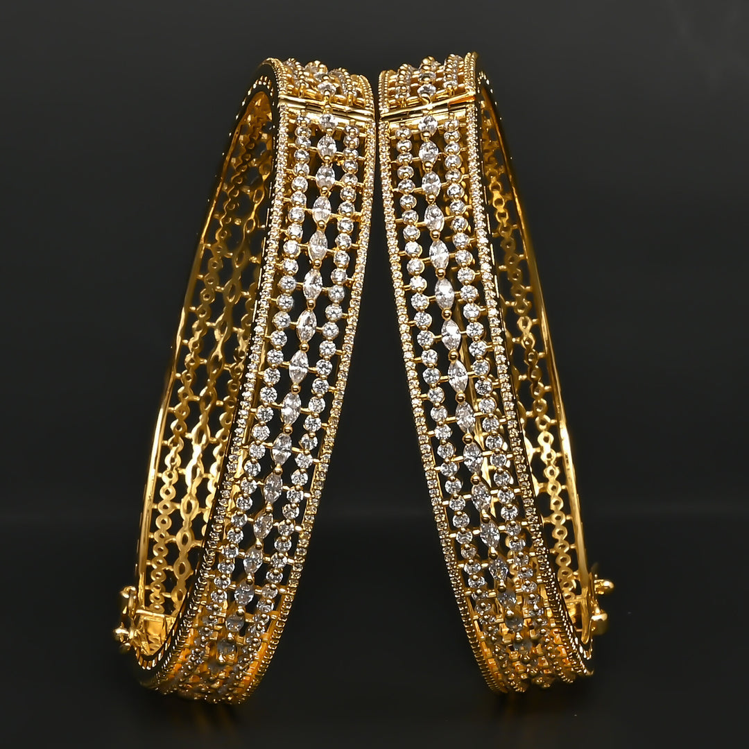 CZ Gold Finish Bangles