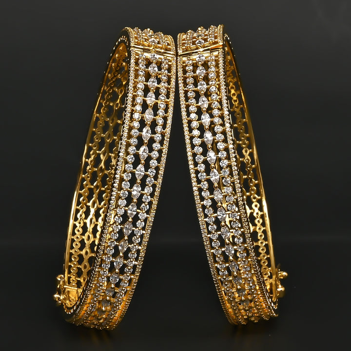 CZ Gold Finish Bangles