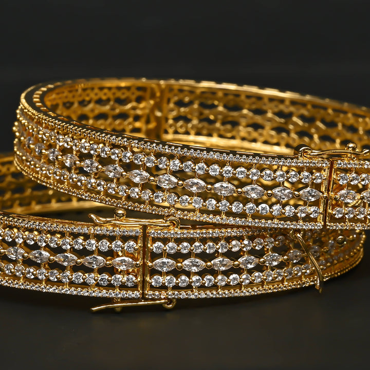 CZ Gold Finish Bangles