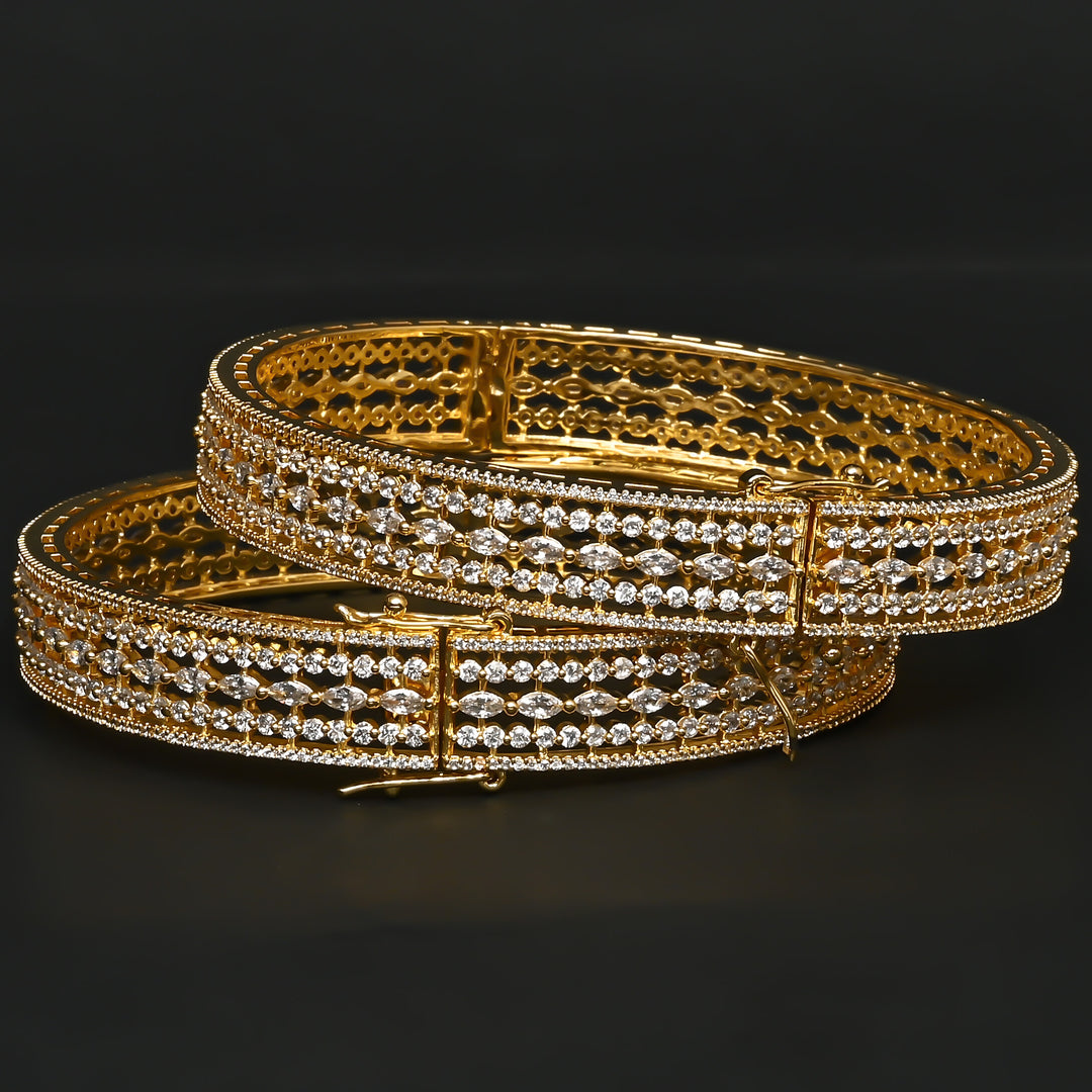 CZ Gold Finish Bangles