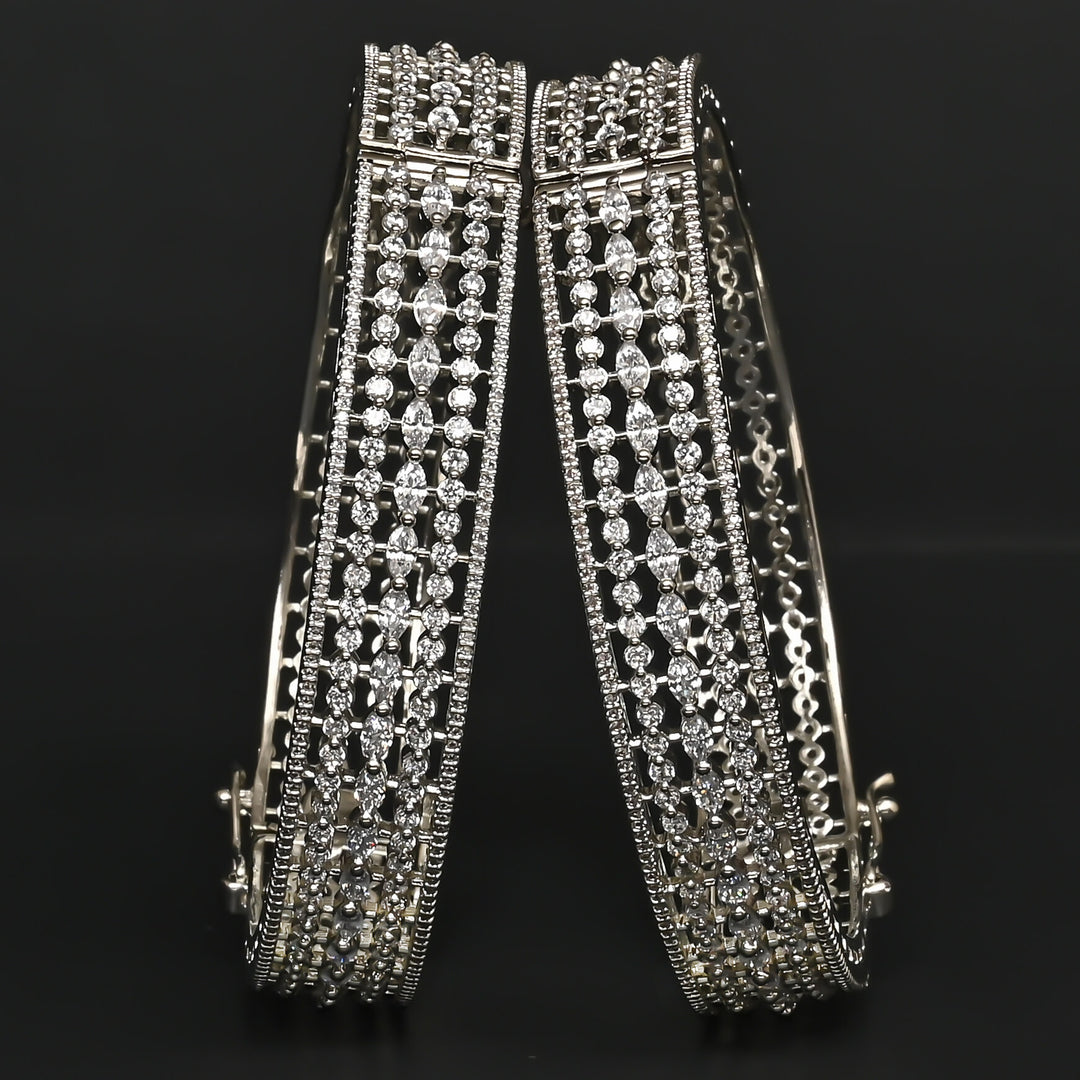 CZ White Gold Bangles