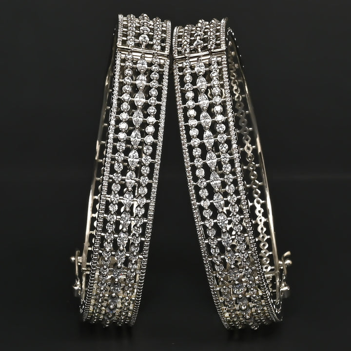 CZ White Gold Bangles