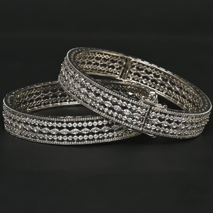 CZ White Gold Bangles