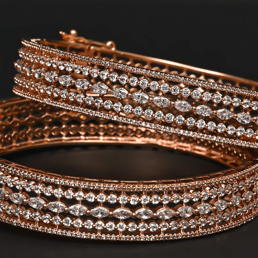CZ Rose Gold Bangles