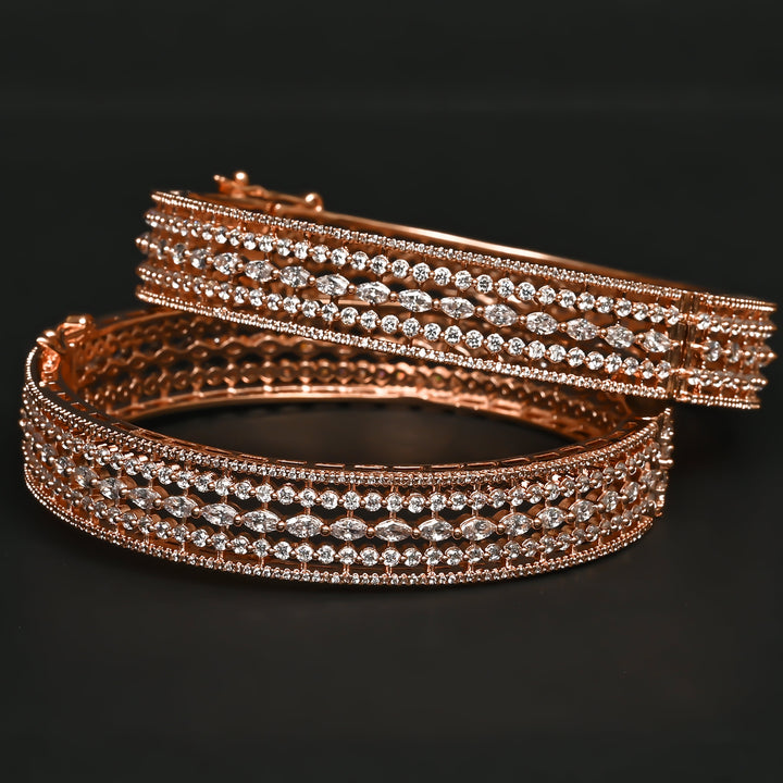 CZ Rose Gold Bangles