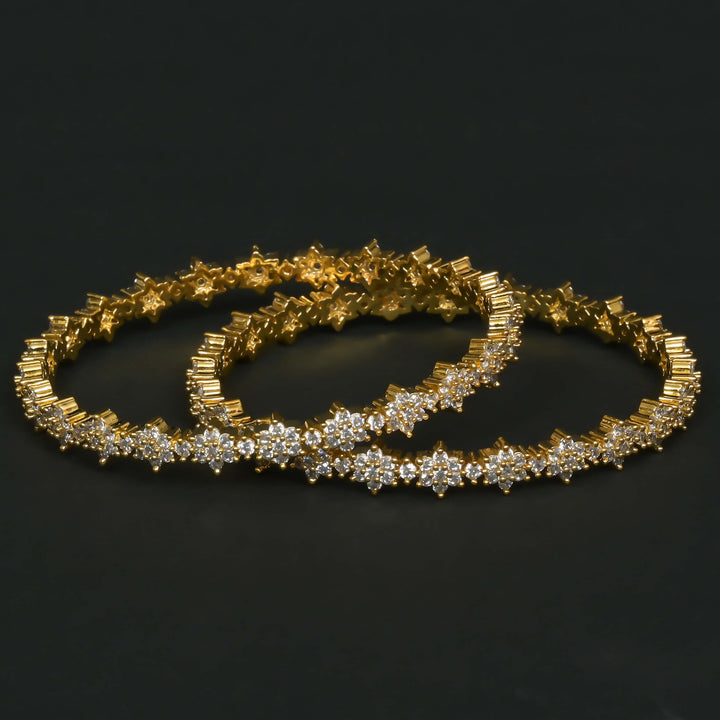 CZ Gold Finish Bangles