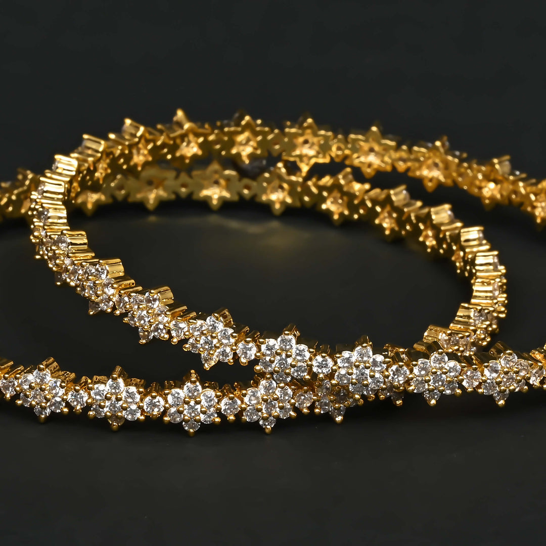 CZ Gold Finish Bangles