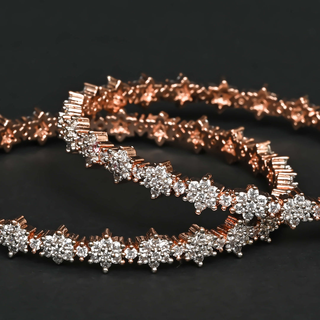 CZ Rose Gold Bangles